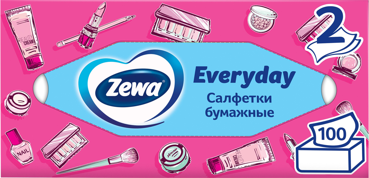 Zewa soft салфетки для лица дизайн 100