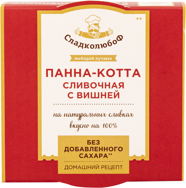 Десерт с вишней Сладколюбоф панна-котта Полезный продукт п/б, 110 г