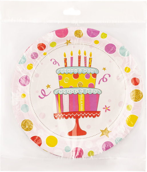 Одноразовая посуда 18см Тортик тарелка розовая НД Плэй м/у, 6 шт